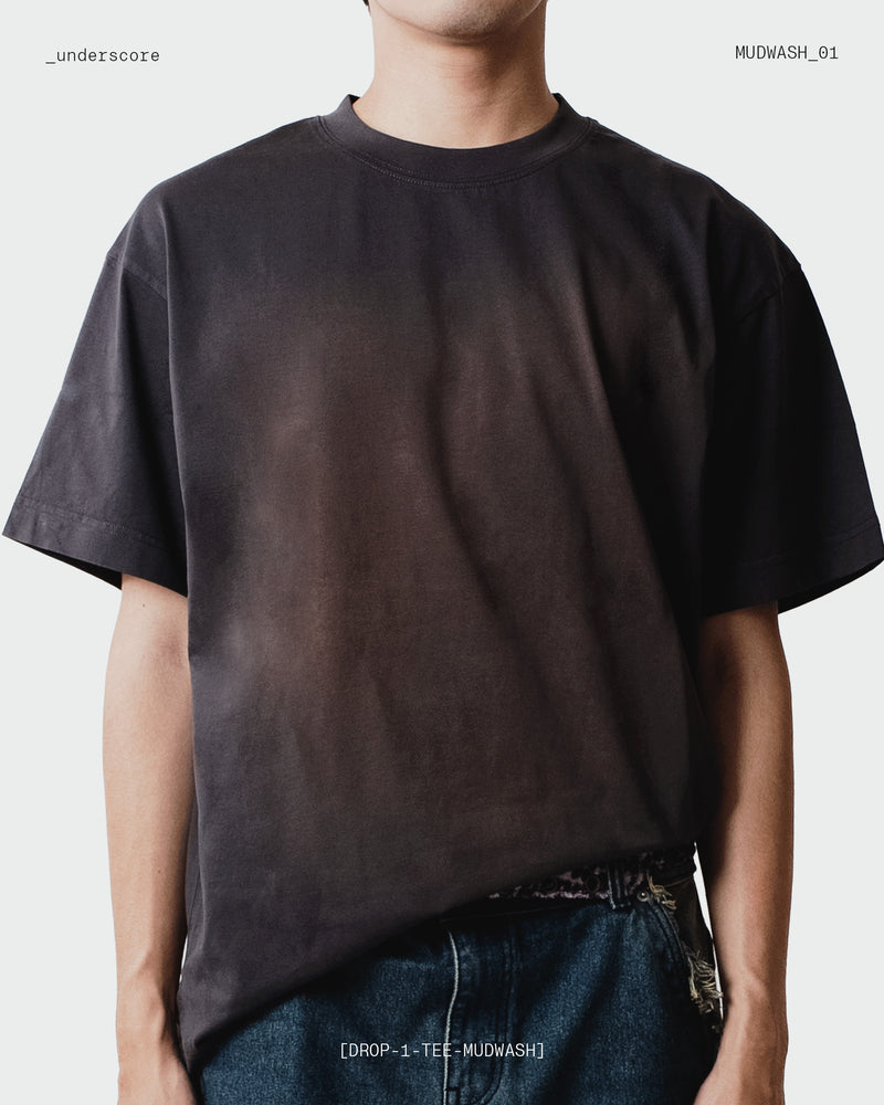 Oversized Boxy Tee in Mudwash