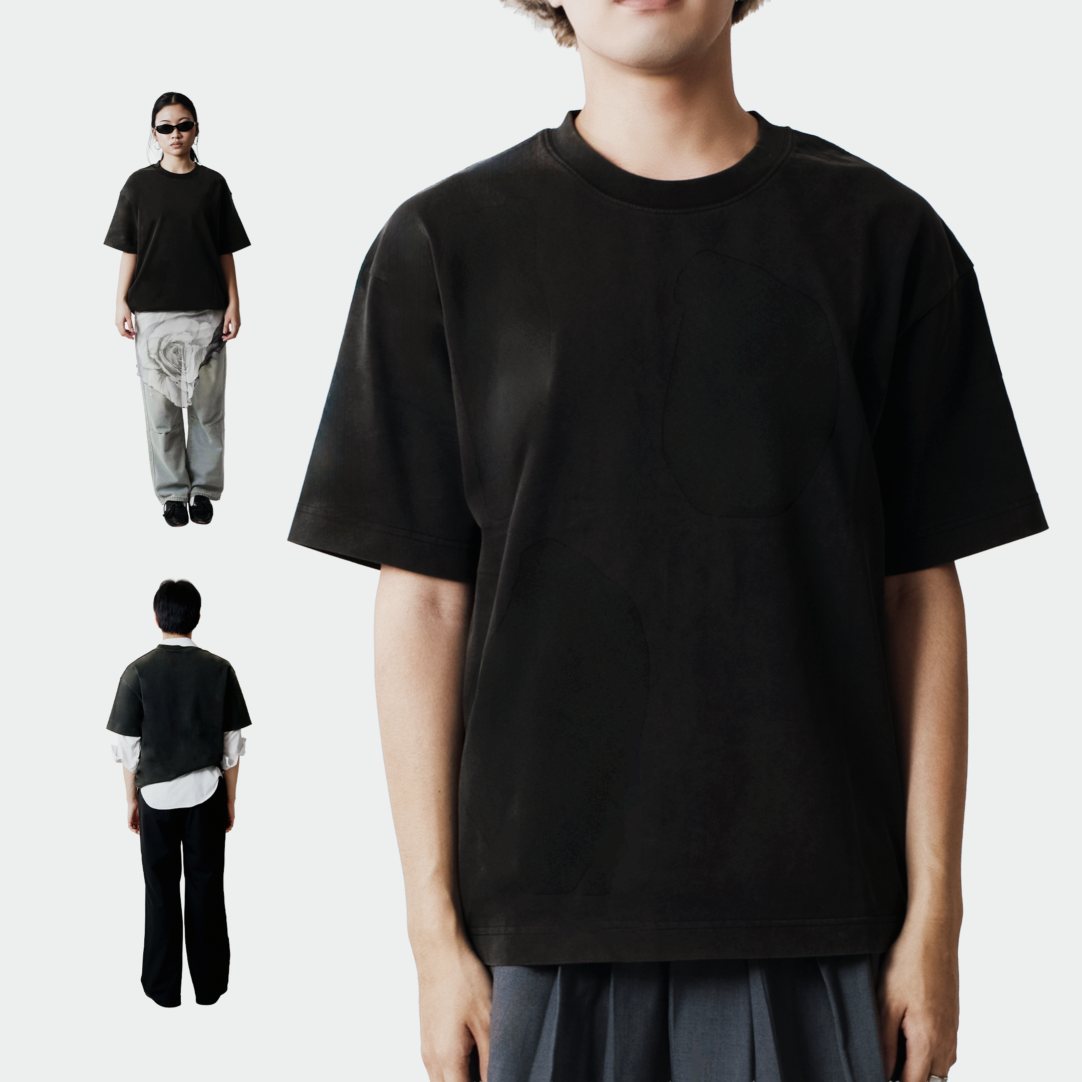 Oversized Boxy Tee in Carbon