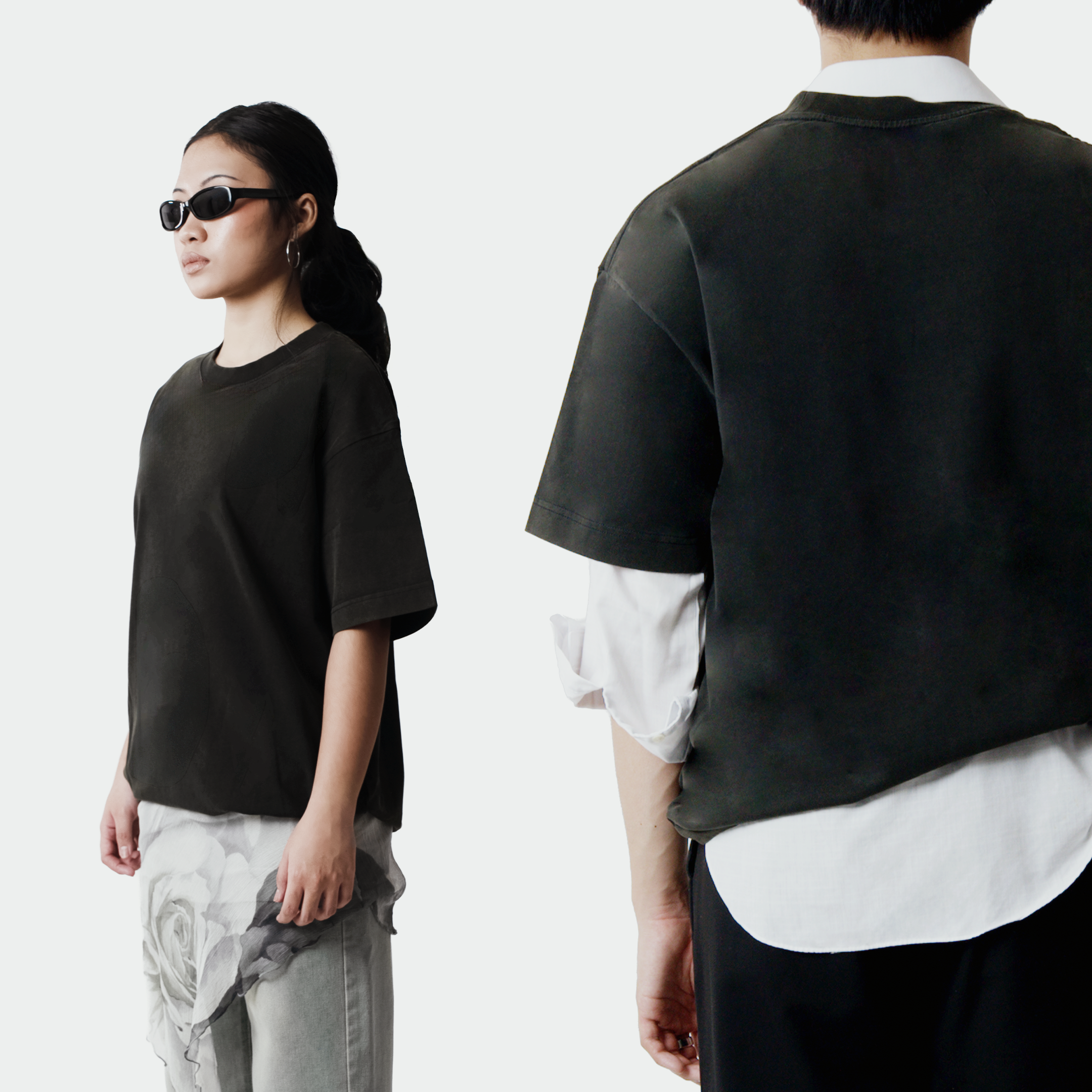 Oversized Boxy Tee in Carbon