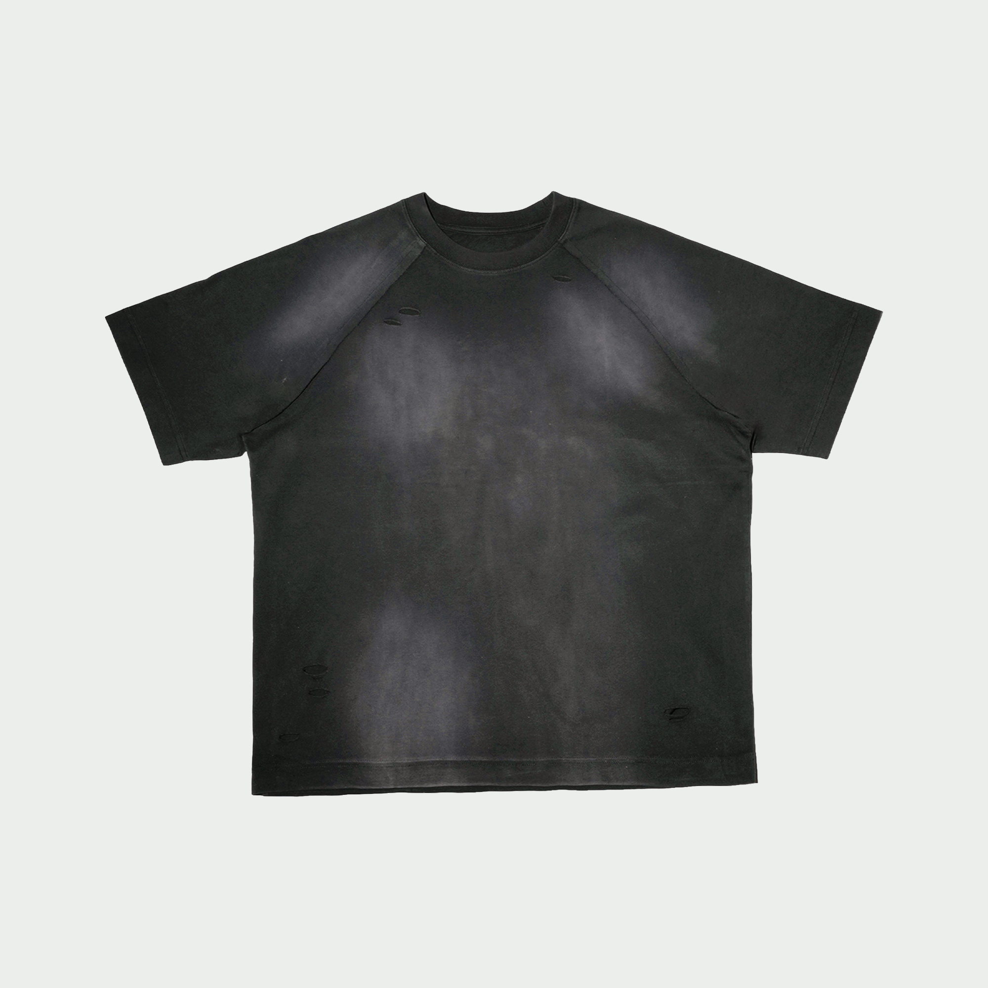 Oversized Distressed Tee in Charcoal