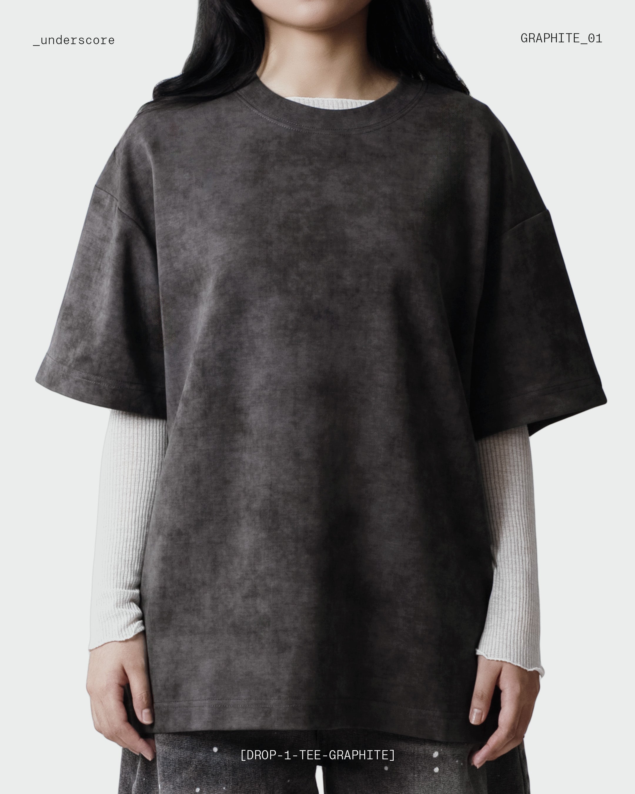 Oversized Boxy Tee in Graphite
