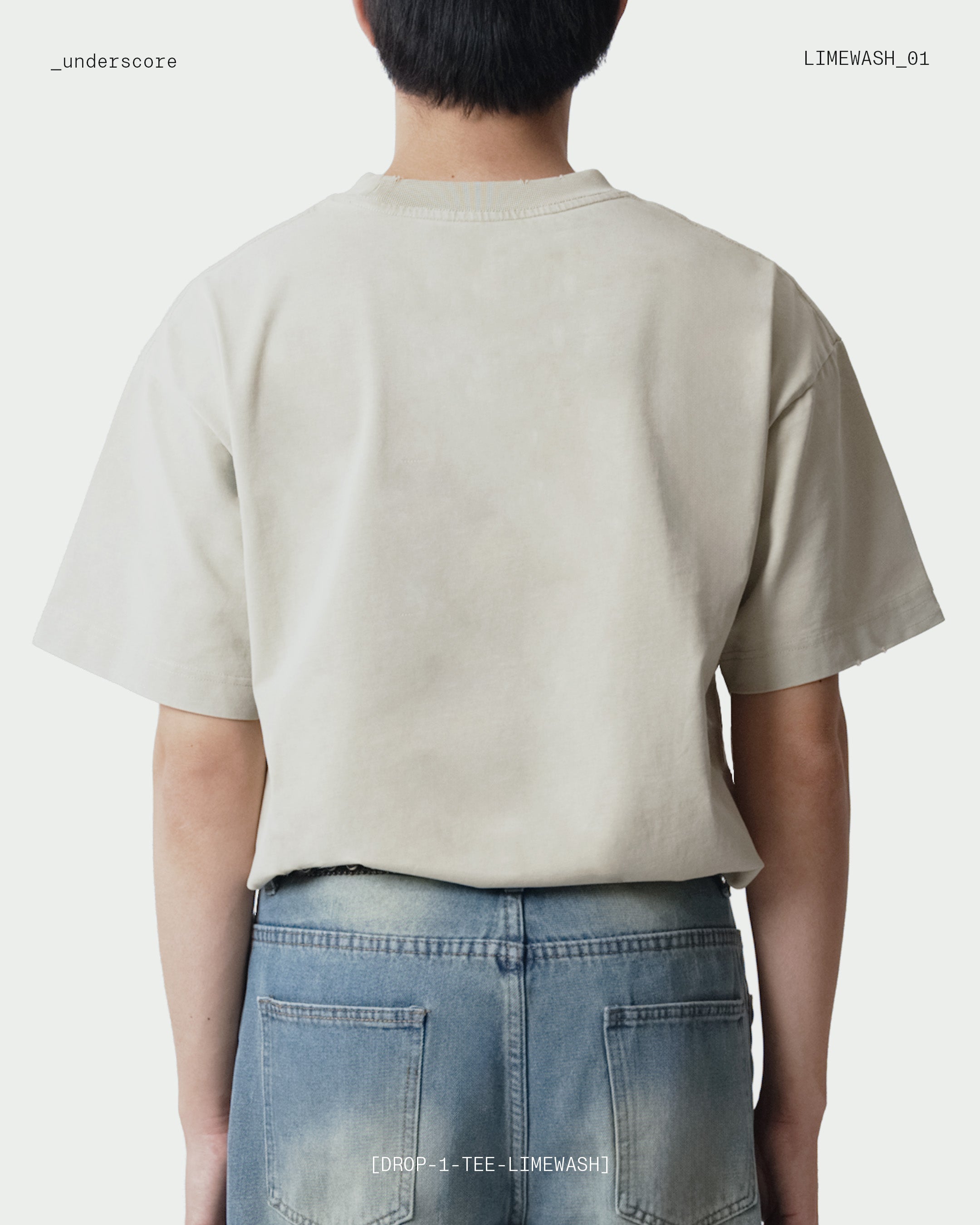 Oversized Distressed Tee in Limewash