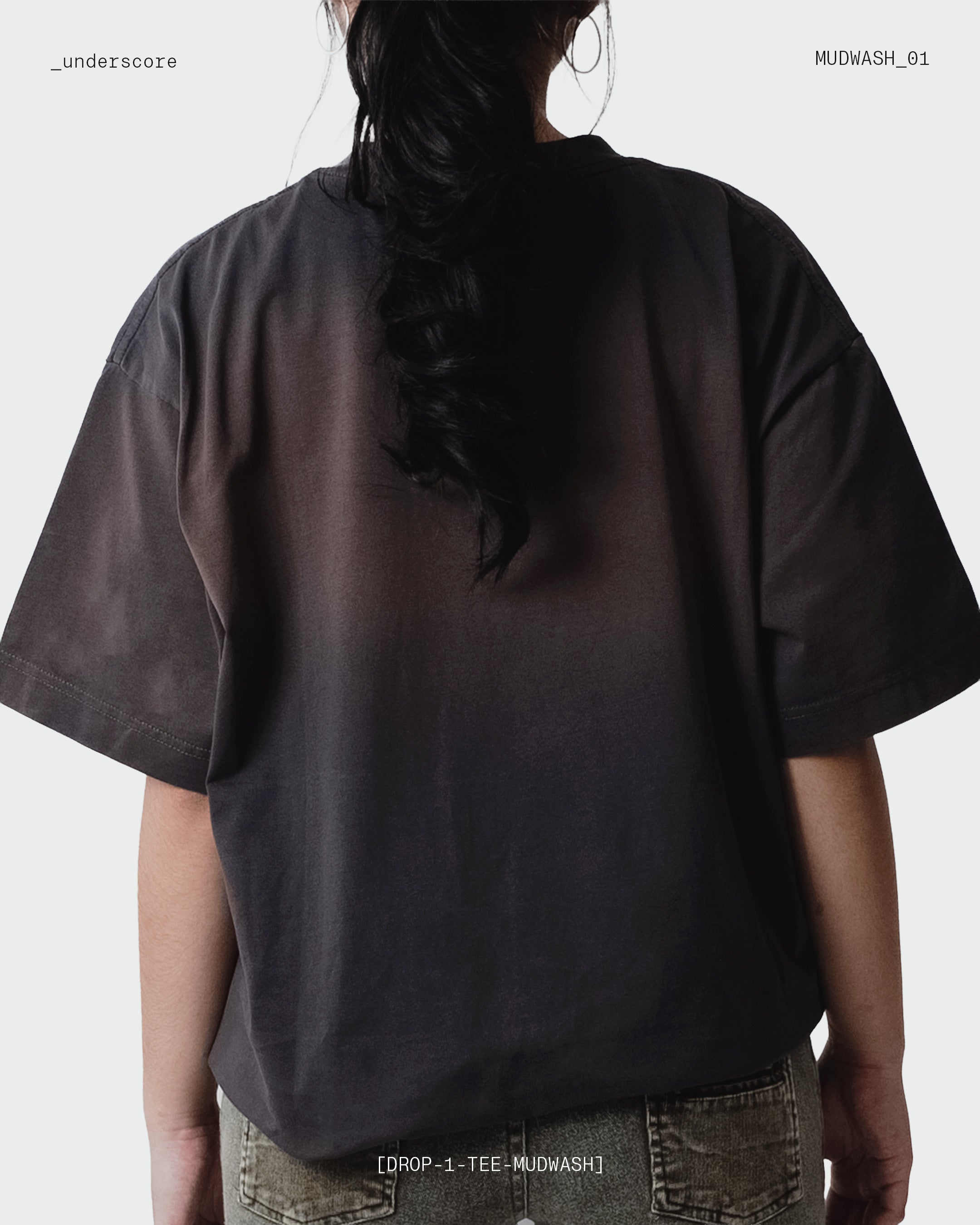 Oversized Boxy Tee in Mudwash